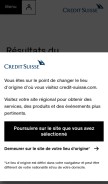 How credit-suisse.com looks like on a mobile device such as an iPhone.