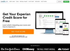 How credit.com looks like on a tablet such as an iPad.