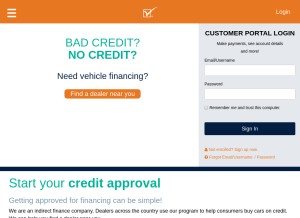 How creditacceptance.com looks like on a tablet such as an iPad.