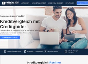 How creditguide.de looks like on a tablet such as an iPad.
