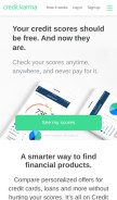 How creditkarma.com looks like on a mobile device such as an iPhone.