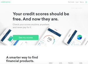 How creditkarma.com looks like on a tablet such as an iPad.