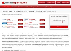 How creditosrapidos10min.com looks like on a tablet such as an iPad.