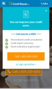 How creditrepair.com looks like on a mobile device such as an iPhone.
