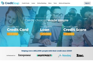 How creditsoup.com looks like on a tablet such as an iPad.
