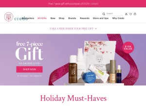 How credobeauty.com looks like on a tablet such as an iPad.