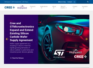 How cree.com looks like on a tablet such as an iPad.