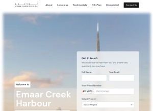 How creekharbouremaar.com looks like on a tablet such as an iPad.