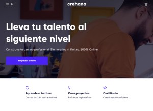 How crehana.com looks like on a tablet such as an iPad.