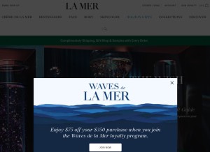 How cremedelamer.com looks like on a tablet such as an iPad.