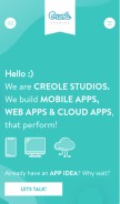 How creolestudios.com looks like on a mobile device such as an iPhone.