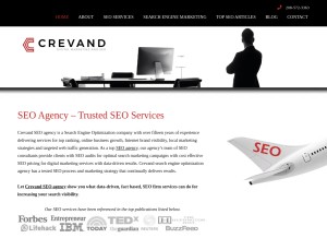 How crevand.com looks like on a tablet such as an iPad.