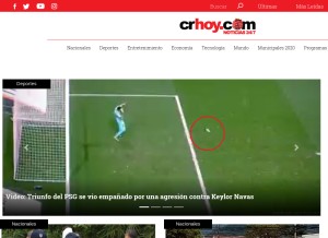 How crhoy.com looks like on a tablet such as an iPad.