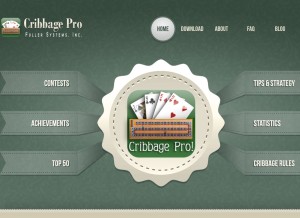 How cribbagepro.net looks like on a tablet such as an iPad.