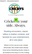 How cricbys.com looks like on a mobile device such as an iPhone.