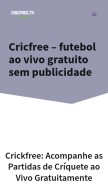 How cricfree.club looks like on a mobile device such as an iPhone.