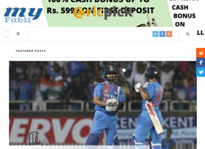 How cricpick.in looks like on a tablet such as an iPad.