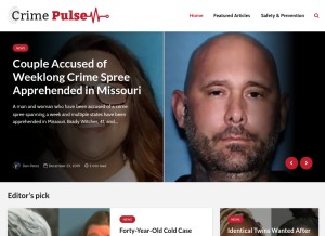 How crimepulse.com looks like on a tablet such as an iPad.