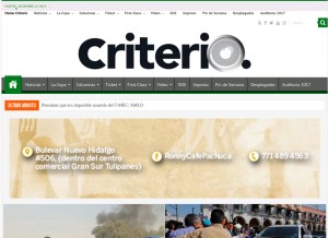 How criteriohidalgo.com looks like on a tablet such as an iPad.