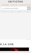 How critictoo.com looks like on a mobile device such as an iPhone.