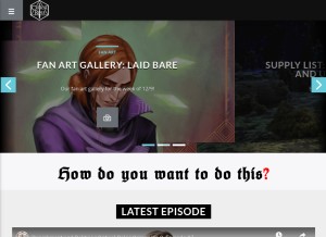 How critrole.com looks like on a tablet such as an iPad.