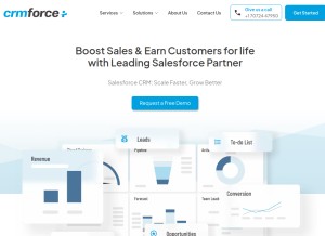 How crmforceplus.com looks like on a tablet such as an iPad.