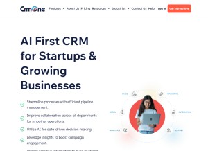 How crmone.com looks like on a tablet such as an iPad.