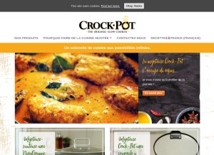 How crock-pot.com looks like on a tablet such as an iPad.