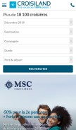 How croisiland.com looks like on a mobile device such as an iPhone.