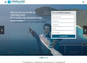 How croisiland.com looks like on a tablet such as an iPad.