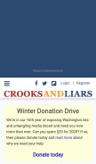 How crooksandliars.com looks like on a mobile device such as an iPhone.