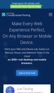 How crossbrowsertesting.com looks like on a mobile device such as an iPhone.