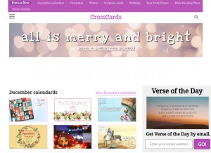 How crosscards.com looks like on a tablet such as an iPad.