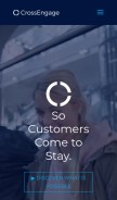 How crossengage.io looks like on a mobile device such as an iPhone.