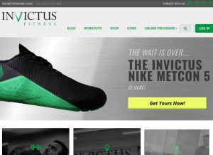 How crossfitinvictus.com looks like on a tablet such as an iPad.