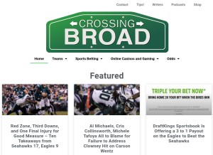 How crossingbroad.com looks like on a tablet such as an iPad.