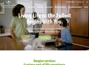 How crossroadshospice.com looks like on a tablet such as an iPad.