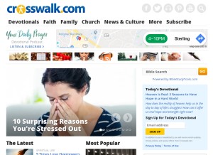 How crosswalk.com looks like on a tablet such as an iPad.