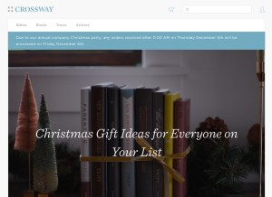 How crossway.org looks like on a tablet such as an iPad.