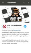 How crossword365.com looks like on a mobile device such as an iPhone.
