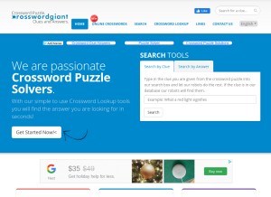 How crosswordgiant.com looks like on a tablet such as an iPad.