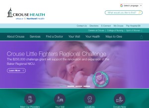 How crouse.org looks like on a tablet such as an iPad.