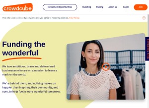 How crowdcube.com looks like on a tablet such as an iPad.