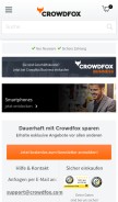 How crowdfox.com looks like on a mobile device such as an iPhone.