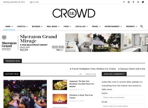 How crowdink.com looks like on a tablet such as an iPad.