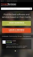 How crowdreviews.com looks like on a mobile device such as an iPhone.