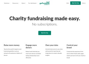 How crowdrise.com looks like on a tablet such as an iPad.