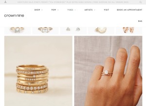 How crown-nine.com looks like on a tablet such as an iPad.