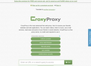 How croxy.network looks like on a tablet such as an iPad.