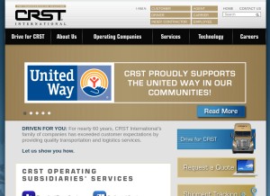 How crst.com looks like on a tablet such as an iPad.